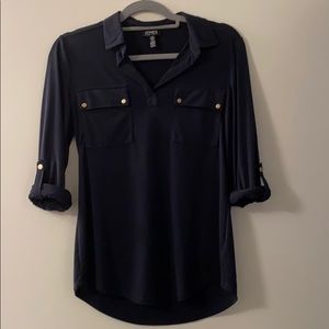 Blouse with roll up sleeves